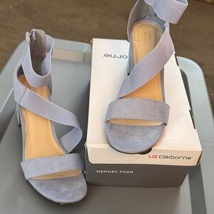 Liz Claiborne Women's Light Blue Sandals with Block Heels